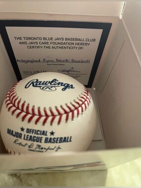 Ryan Borucki Autographed/Signed Baseball (Toronto Blue Jays/Jays Care COA)